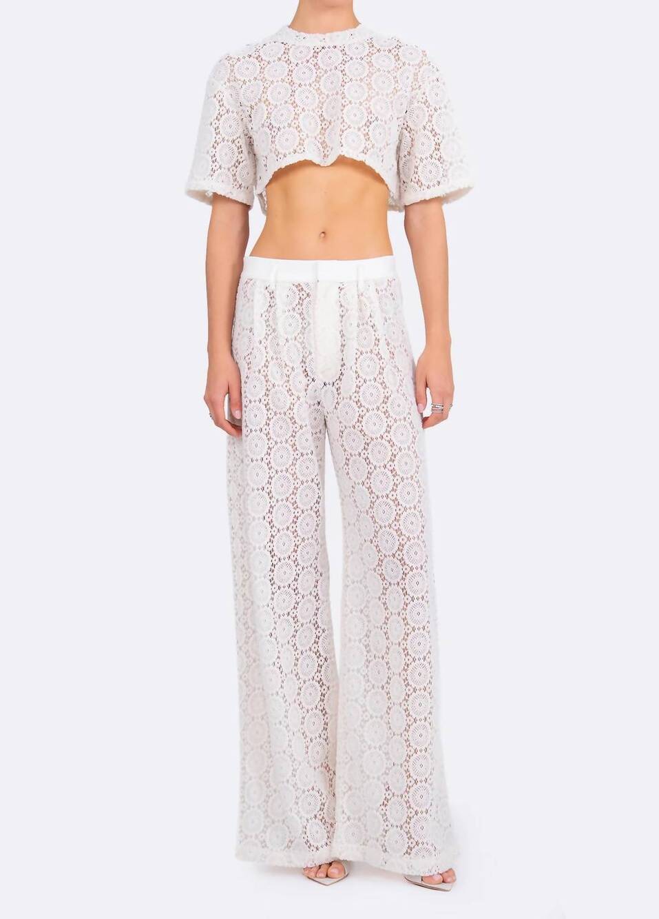 NEW NONCHALANT LABEL alice wide leg pants in ivory